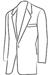 Single button Notch lapel - custom suit jacket